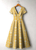 'Oshun Dhahabu' Short Sleeve Maxi Dress