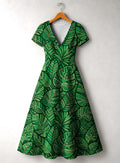 'Asili' Emerald Short Sleeve Maxi Dress