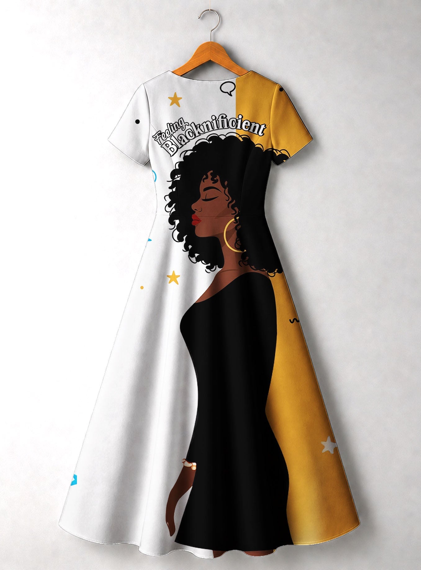 Feeling Blacknificient Short Sleeve Maxi Dress