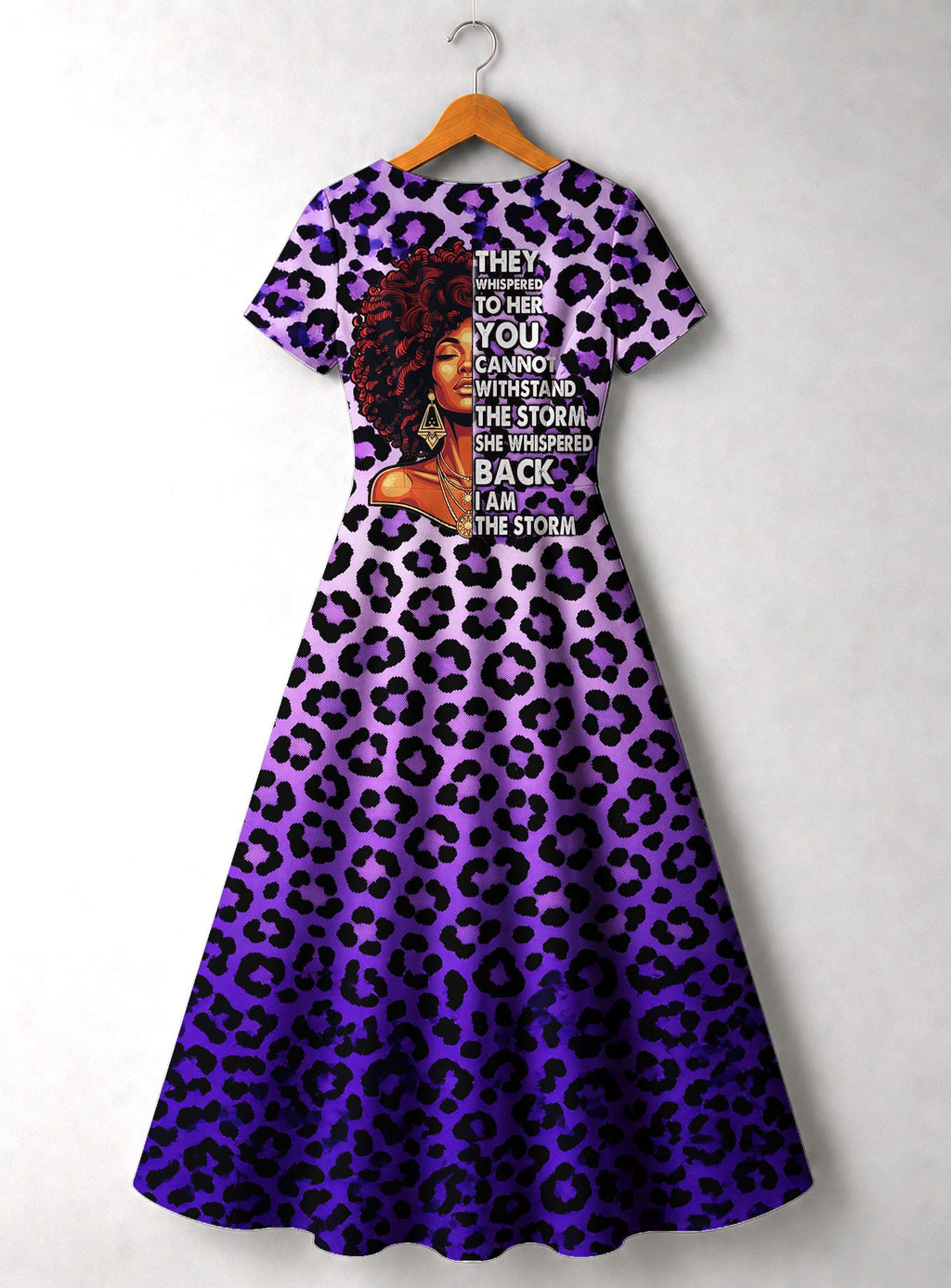 'Unstoppable' Amethyst Leopard Short Sleeve Maxi Dress