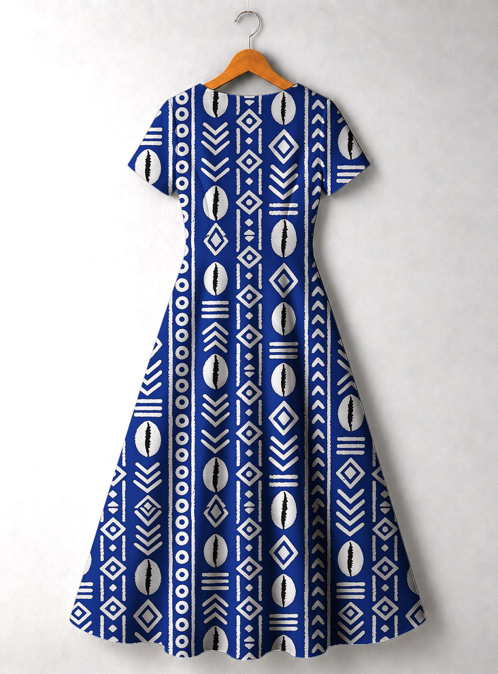 'Oshun' Royal Blue Short Sleeve Maxi Dress