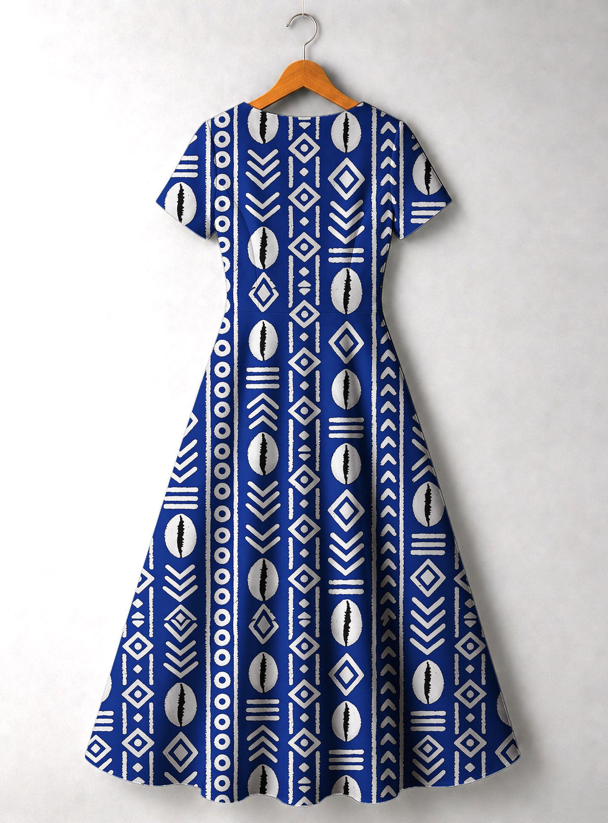 'Oshun' Royal Blue Short Sleeve Maxi Dress
