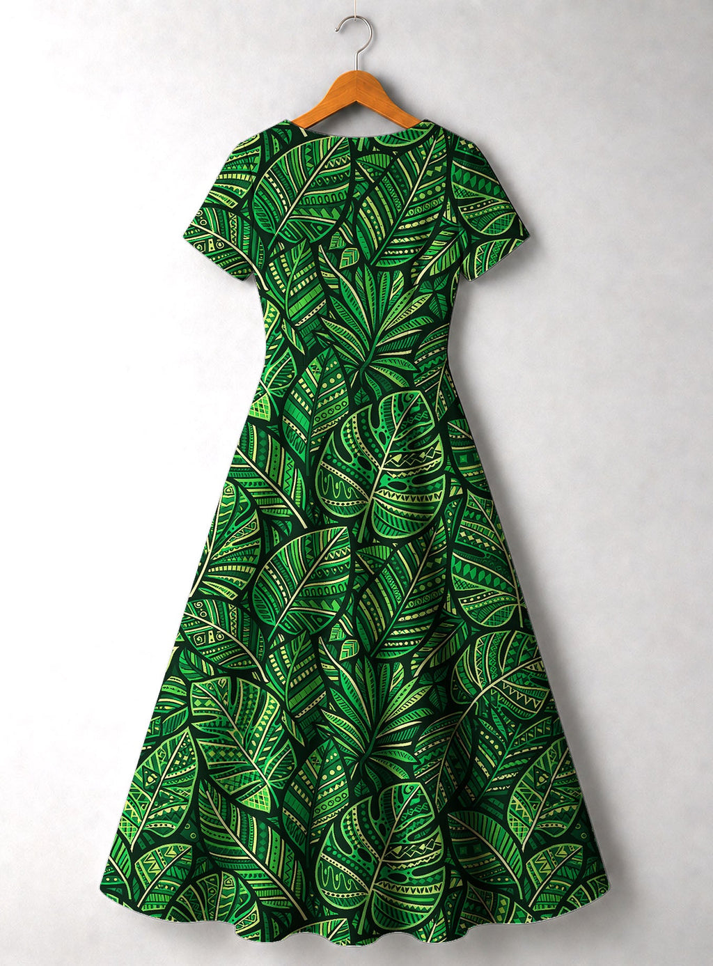 'Asili' Emerald Short Sleeve Maxi Dress