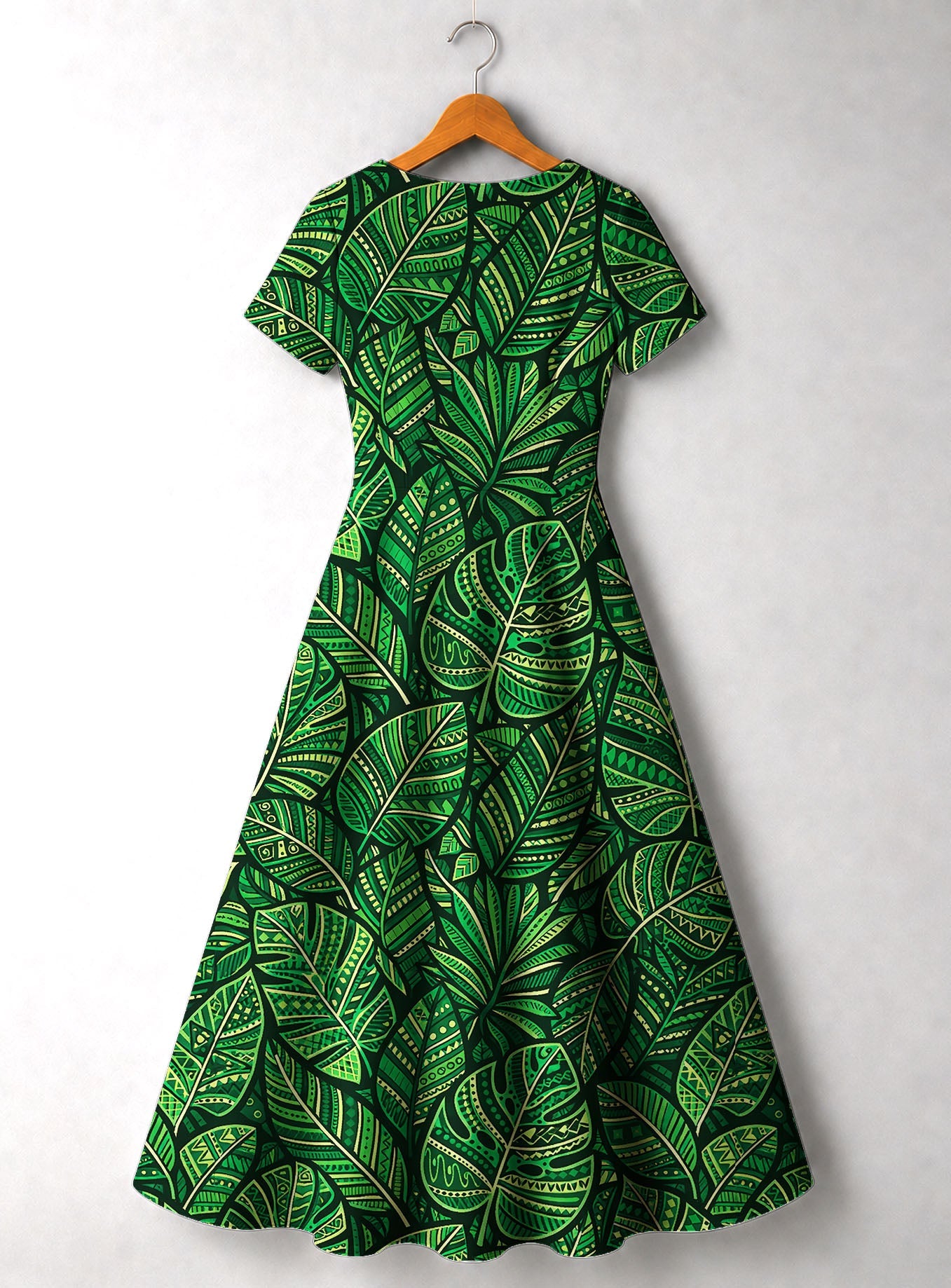 'Asili' Emerald Short Sleeve Maxi Dress