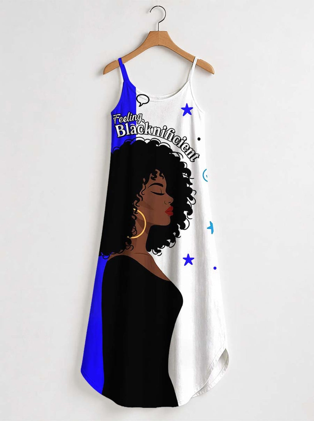 'Feeling Blacknificient Blue' Maxi Dress