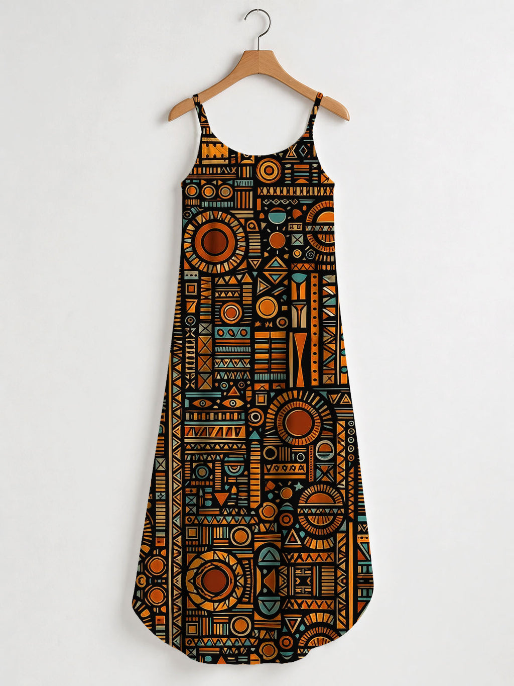'Afrocentric Pattern Maxi Dress'
