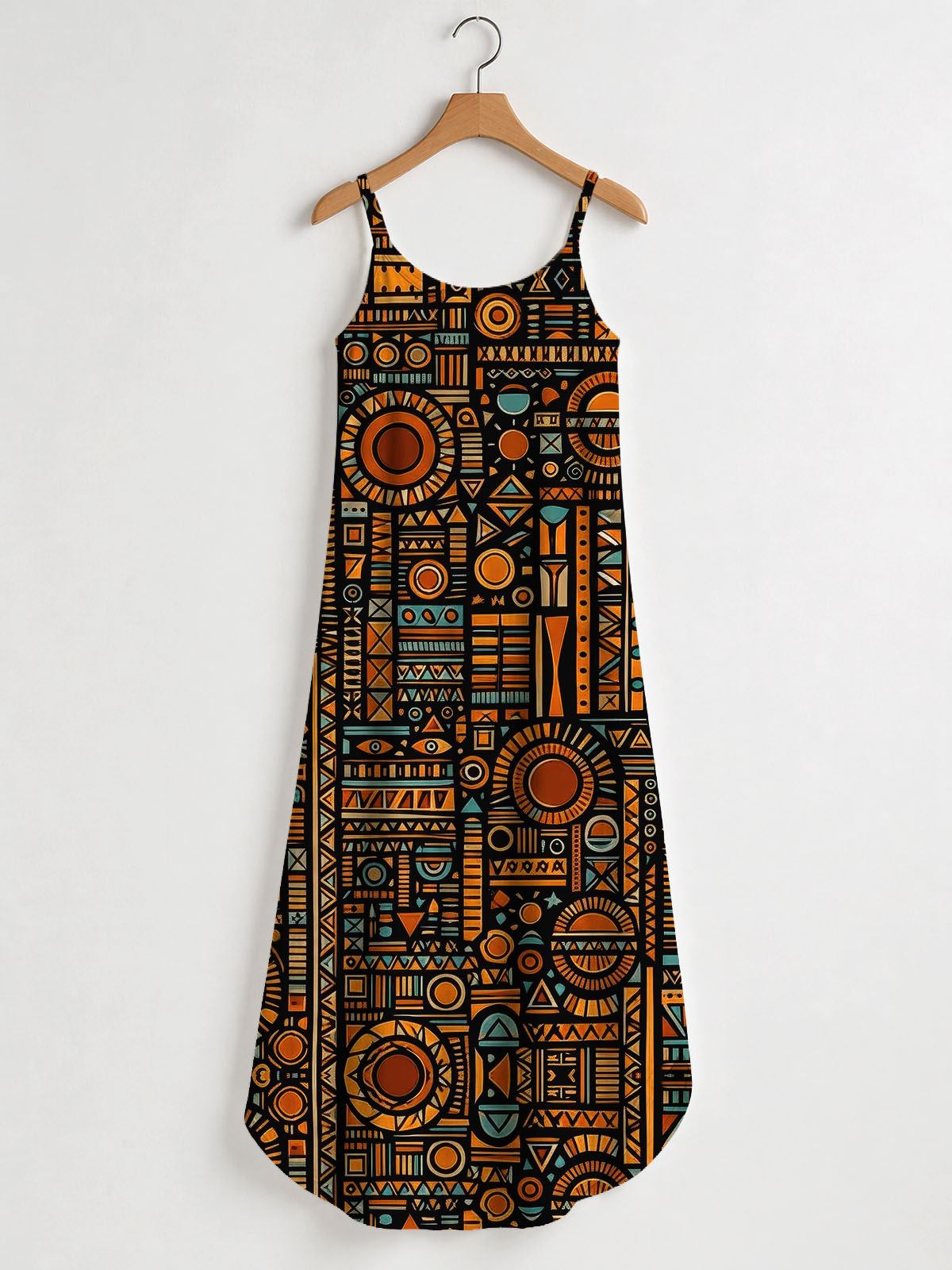 'Afrocentric Pattern Maxi Dress'