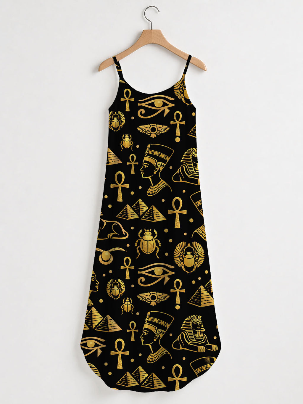 'Nefertiti' Black Gold Maxi Dress