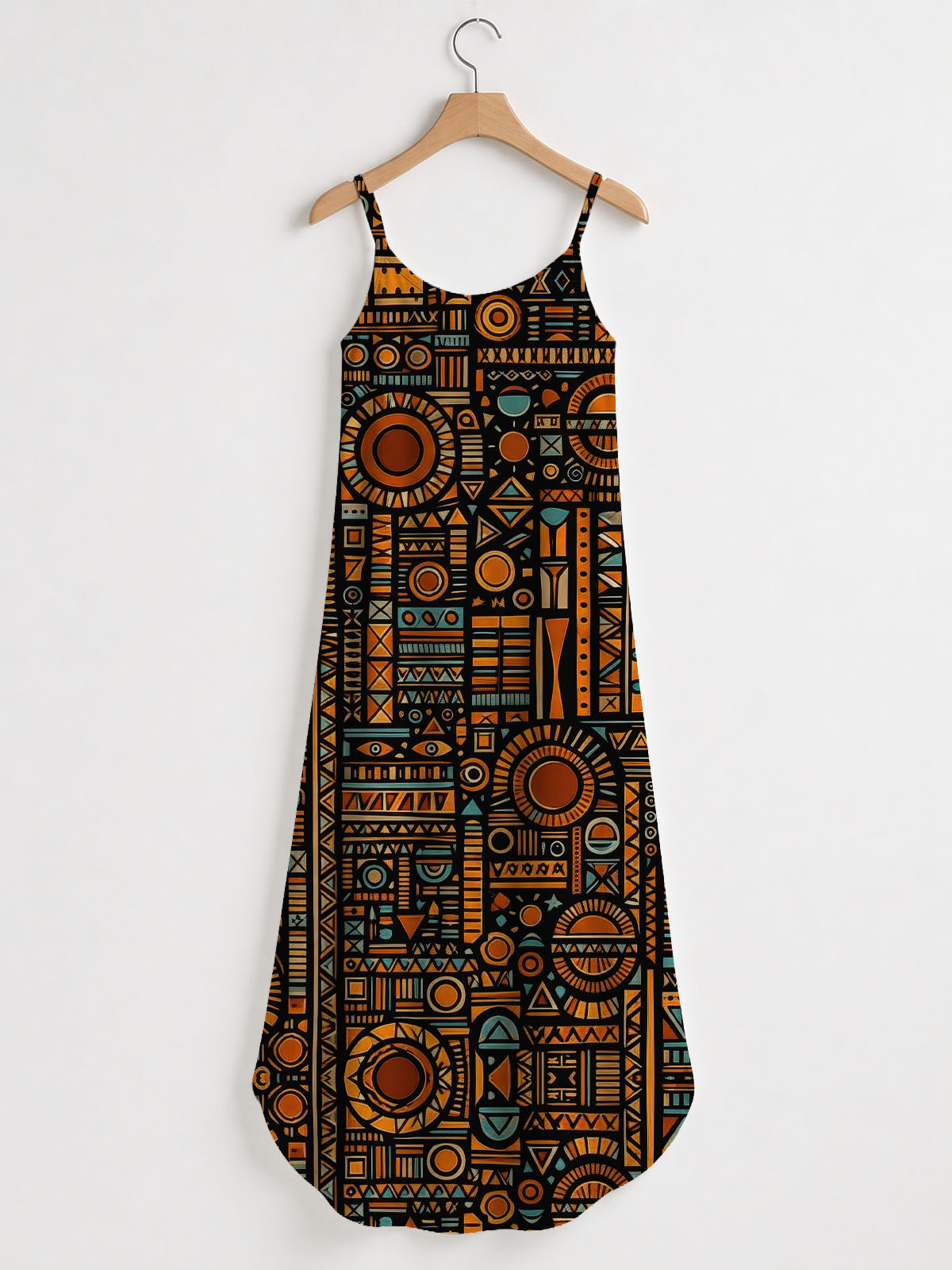 'Afrocentric Pattern Maxi Dress'
