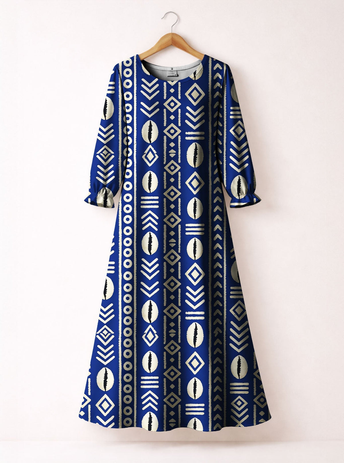 'Oshun' Royal Blue Long Sleeve Maxi Dress