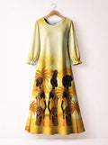 Ancestral Flame Long Sleeve Maxi Dress