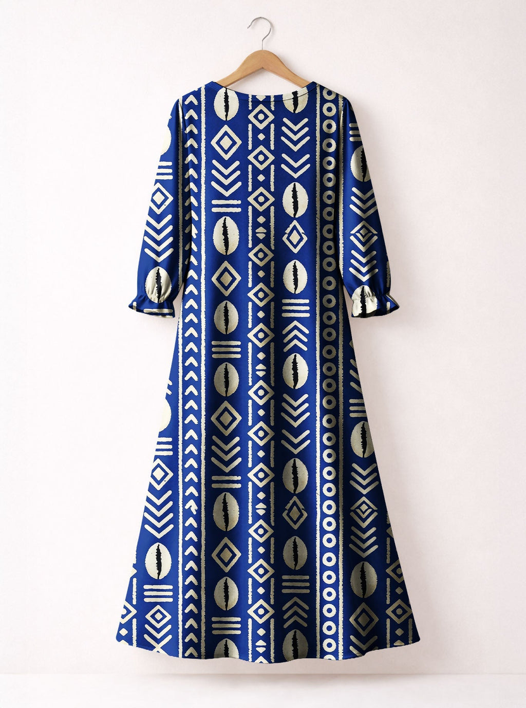'Oshun' Royal Blue Long Sleeve Maxi Dress