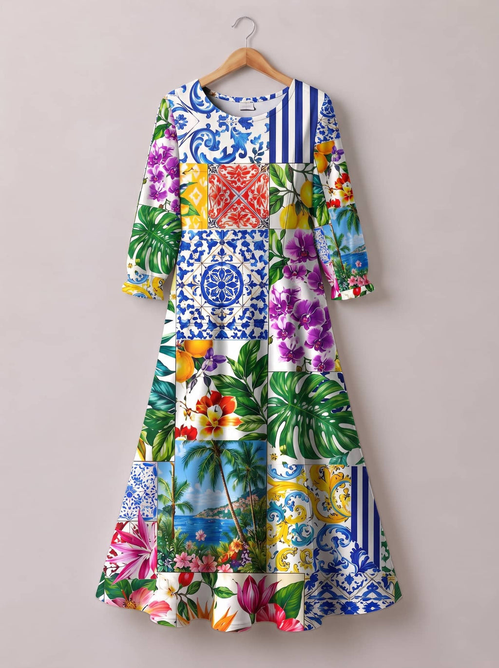 'Kisiwa' Long Sleeve Maxi Dress