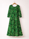 'Asili' Emerald Long Sleeve Maxi Dress