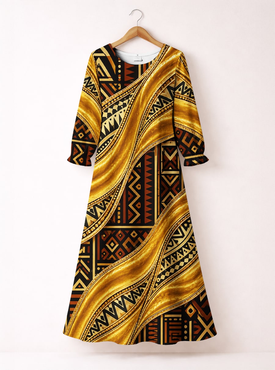 'Kahiko' Long Sleeve Maxi Dress