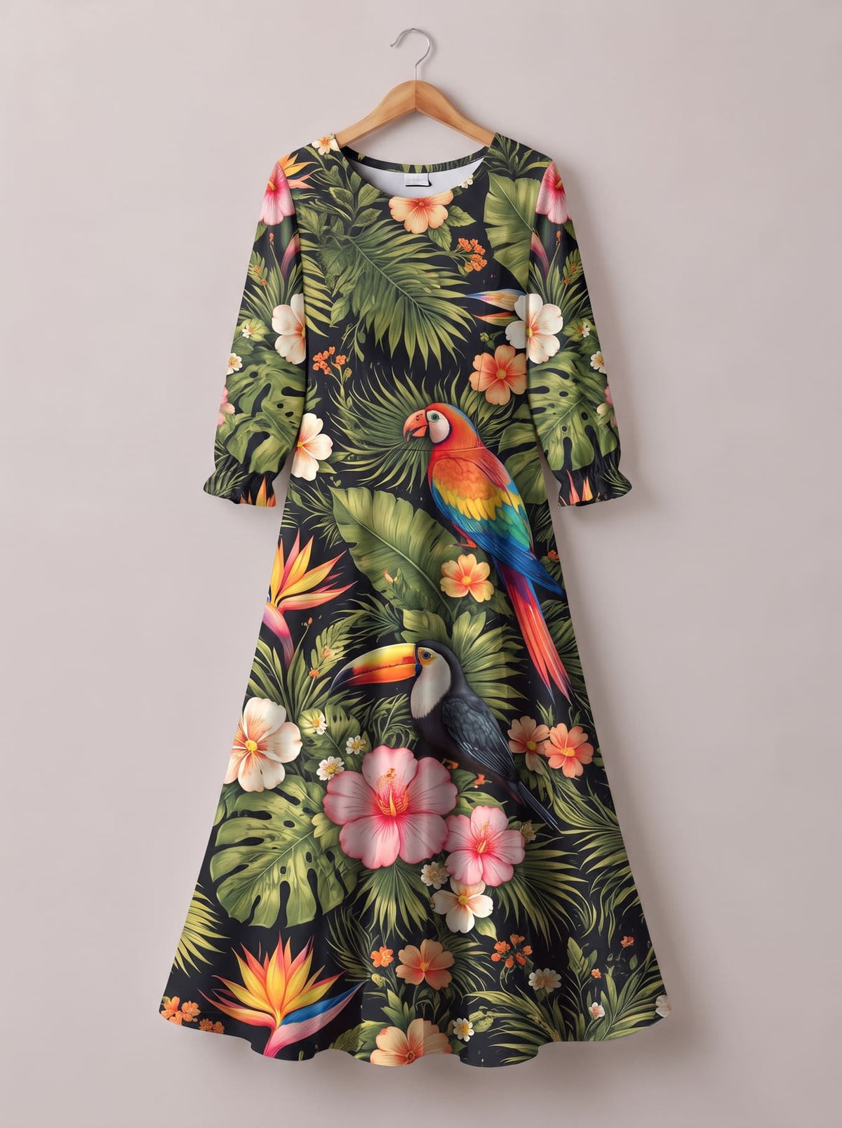 'Kasuku' Long Sleeve Maxi Dress