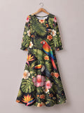 'Kasuku' Long Sleeve Maxi Dress