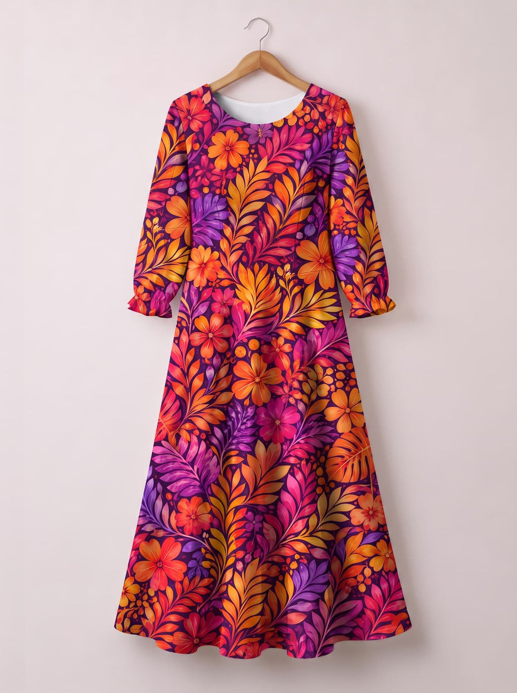 'Waridi' Long Sleeve Maxi Dress