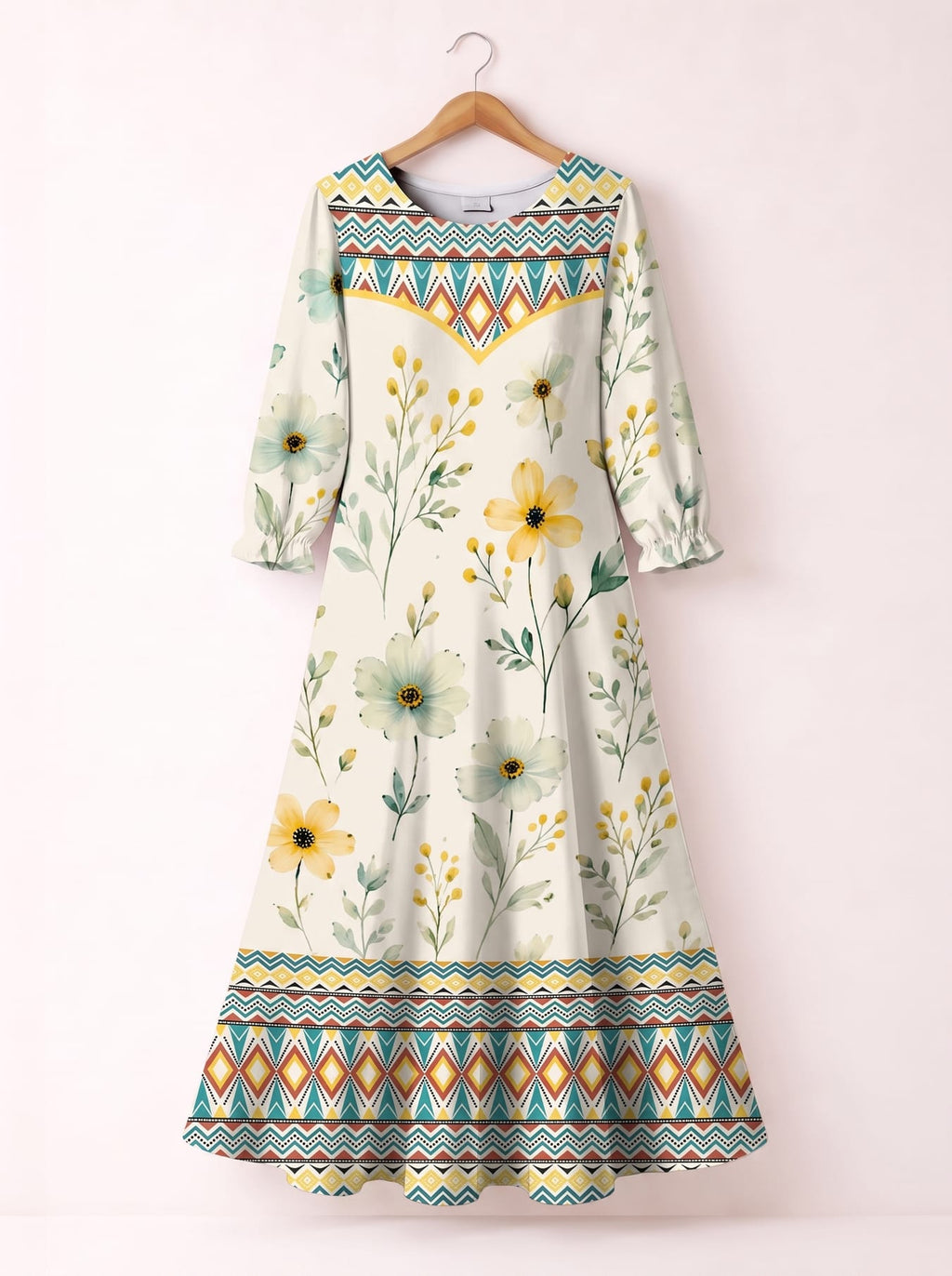 'Alizeti' Long Sleeve Maxi Dress
