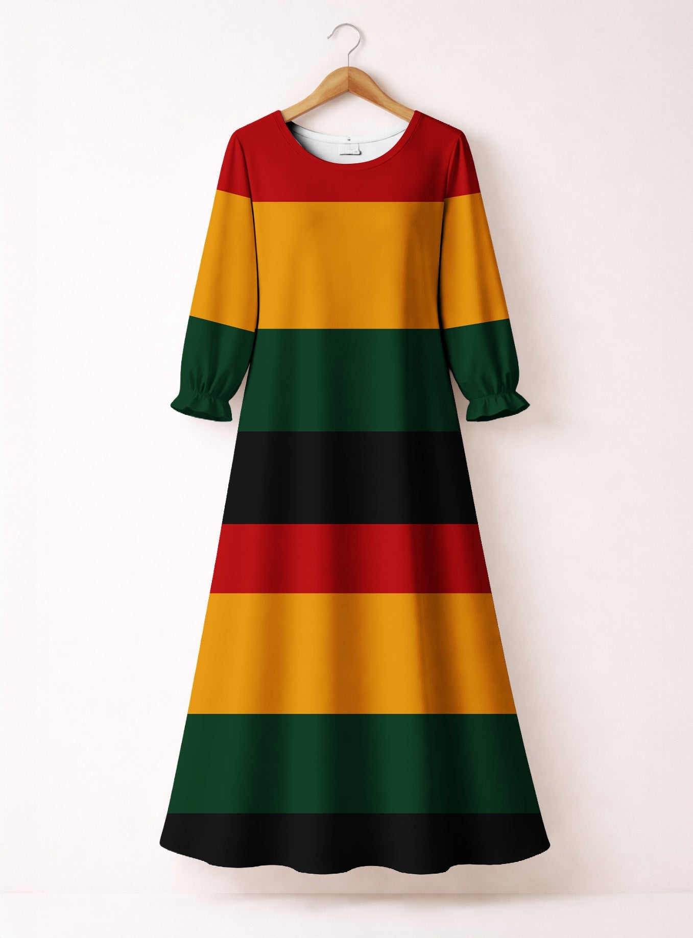 'Accra' Long Sleeve Maxi Dress