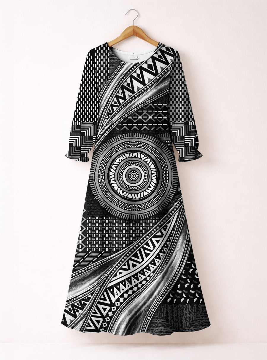 'Hoku' Long Sleeve Maxi Dress