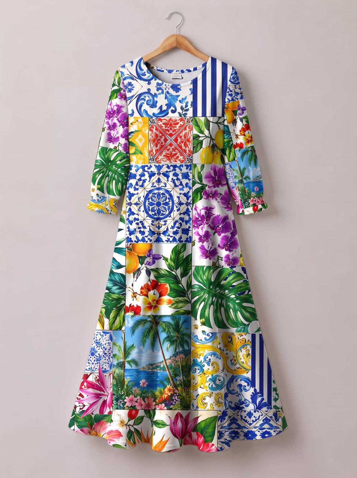 'Kisiwa' Long Sleeve Maxi Dress