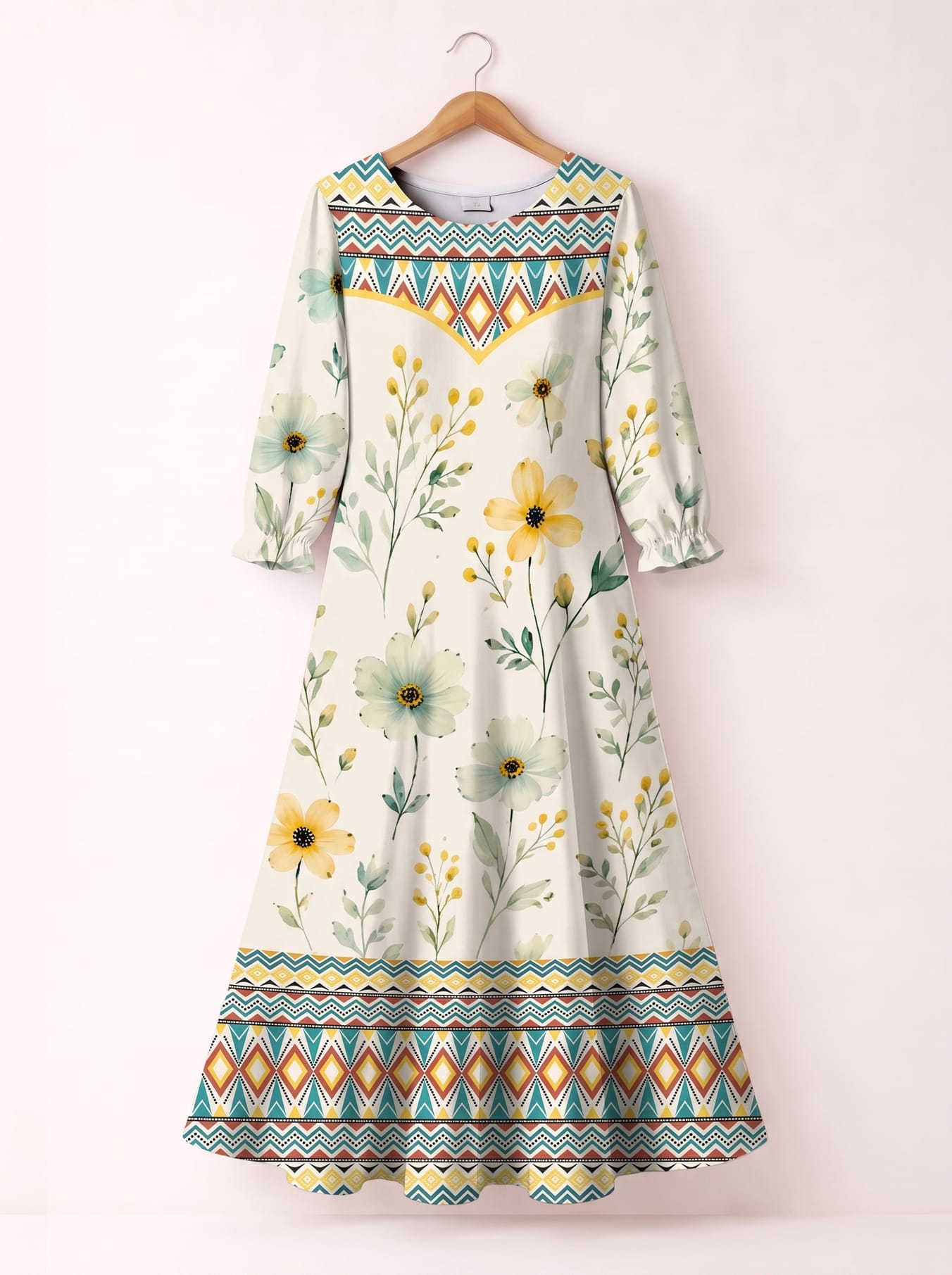 'Alizeti' Long Sleeve Maxi Dress