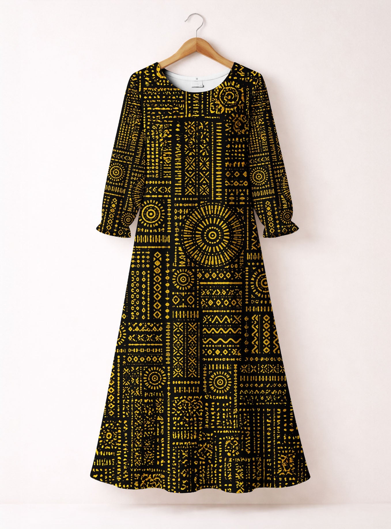 'Lamu' Long Sleeve Maxi Dress