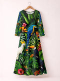 'Manyoya' Long Sleeve Maxi Dress