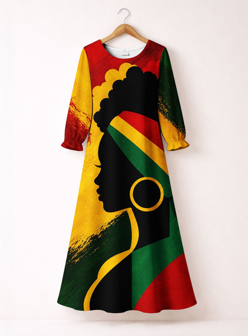 'Uhuru' Long Sleeve Maxi Dress