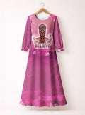 'Imani' Wild Rose Long Sleeve Maxi Dress