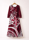 'Lehua' Long Sleeve Maxi Dress