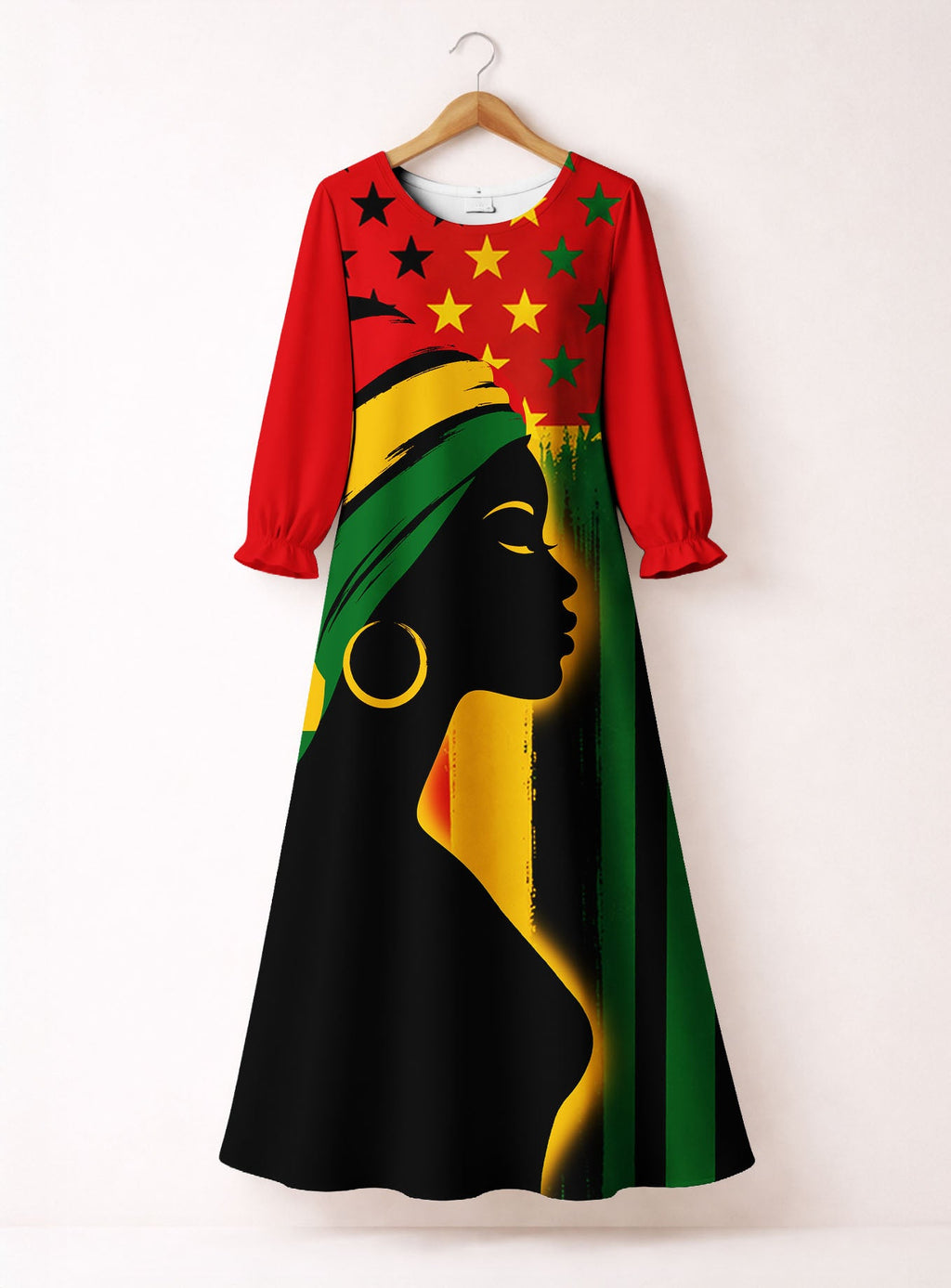 'Kwanza' Long Sleeve Maxi Dress
