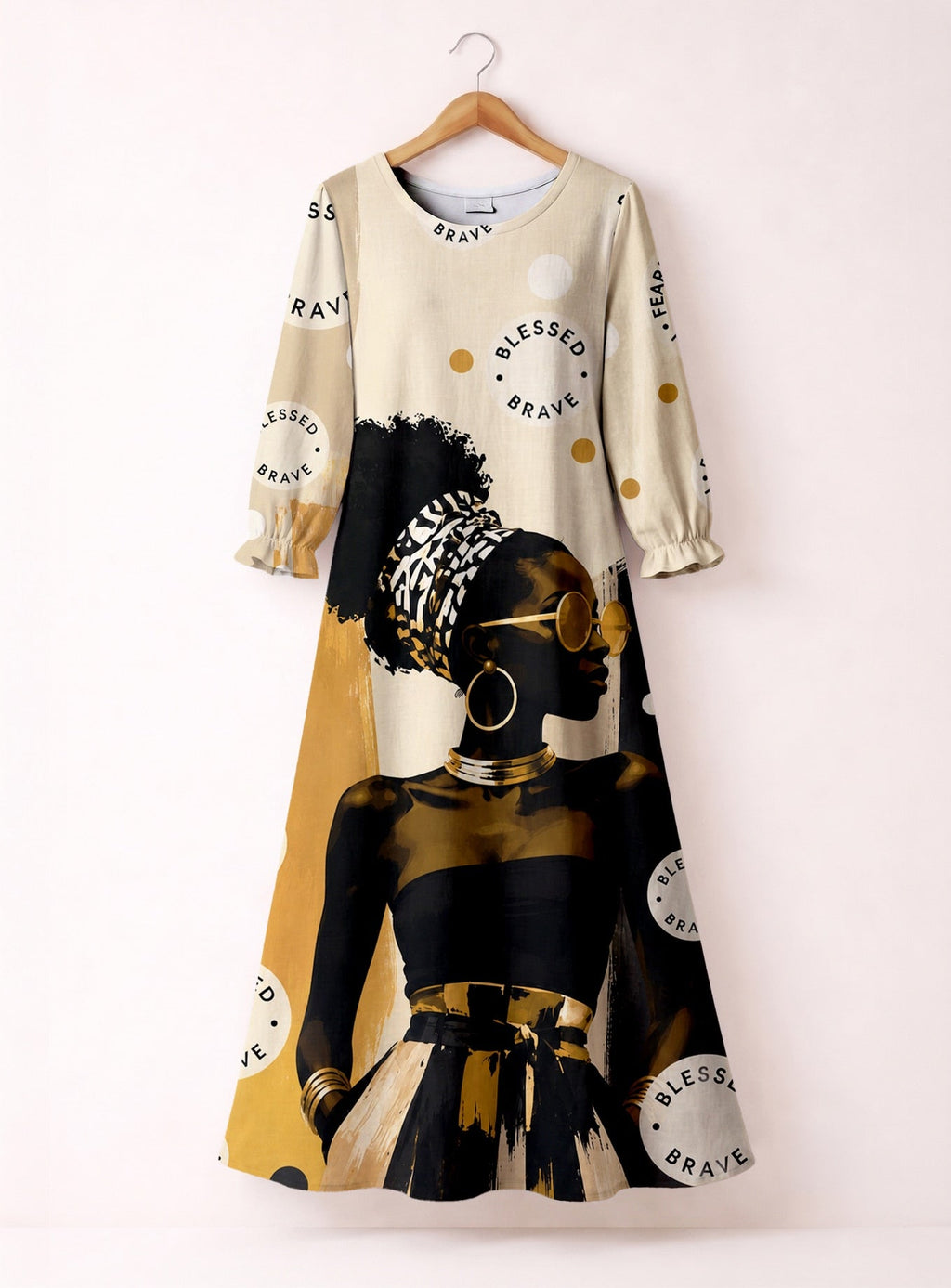 'Jasiri' Long Sleeve Maxi Dress