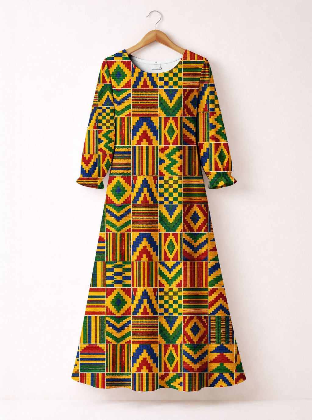 'Kumasi' Long Sleeve Maxi Dress