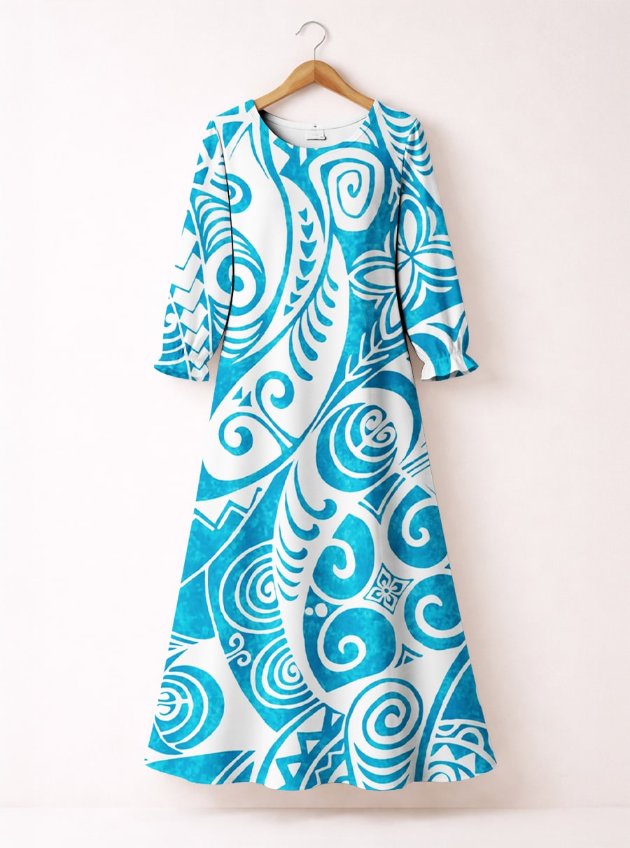 'Nalu' Long Sleeve Maxi Dress
