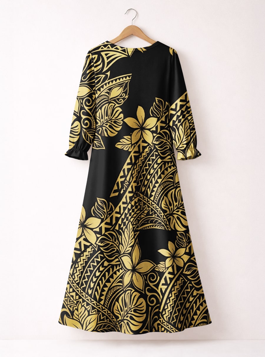 'Pualani' Long Sleeve Maxi Dress