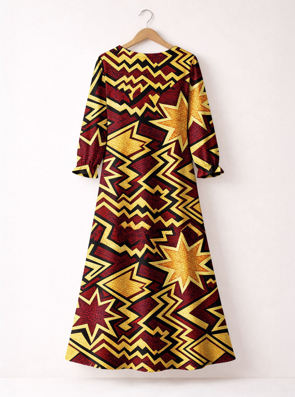 Burgundy Sheba Long Sleeve Maxi Dress