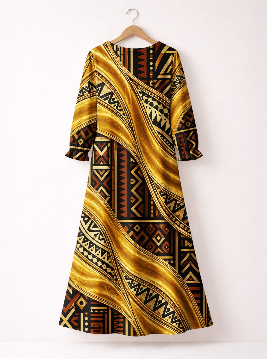 'Kahiko' Long Sleeve Maxi Dress
