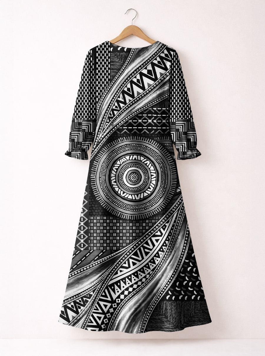 'Hoku' Long Sleeve Maxi Dress