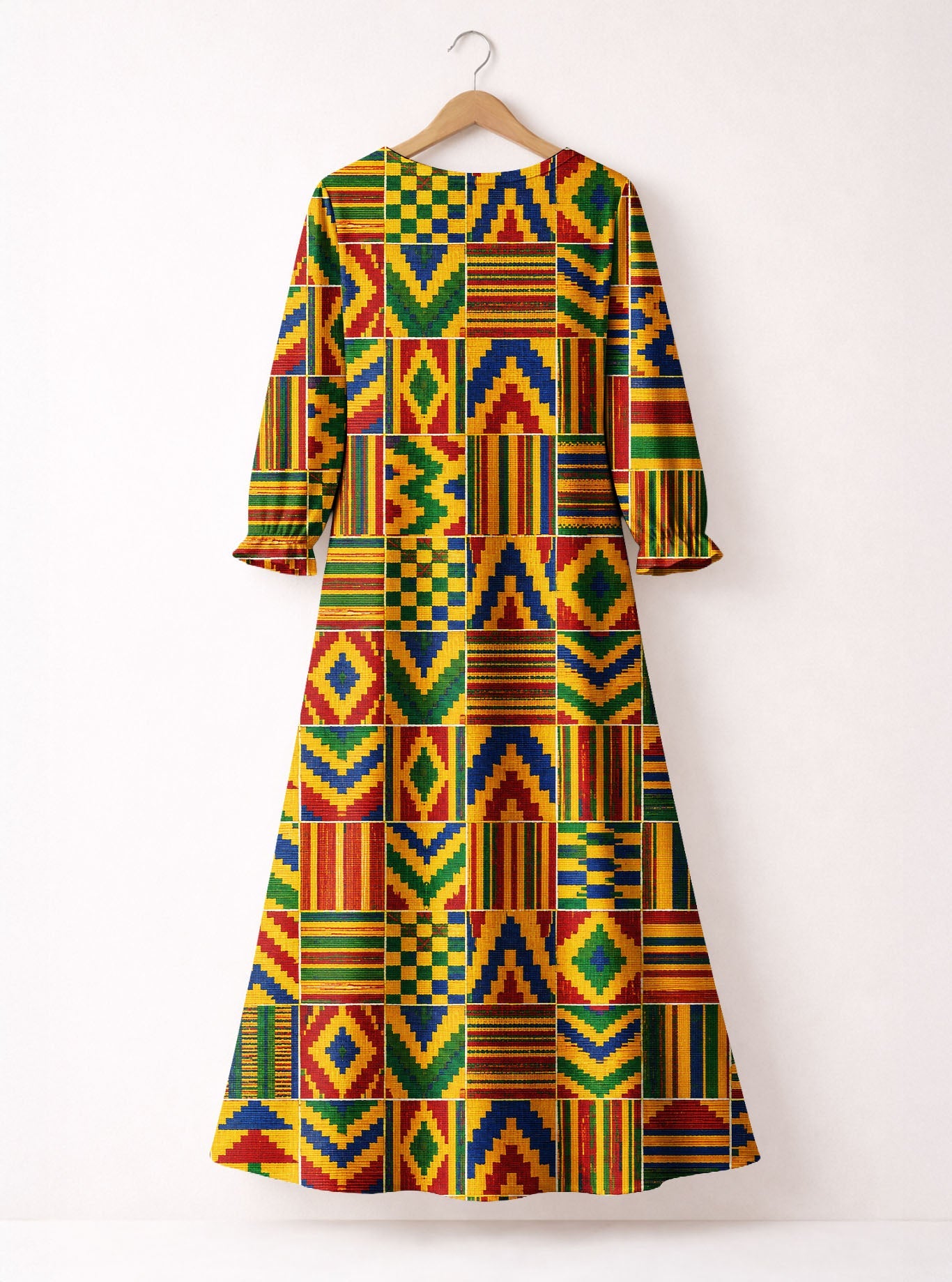 'Kumasi' Long Sleeve Maxi Dress