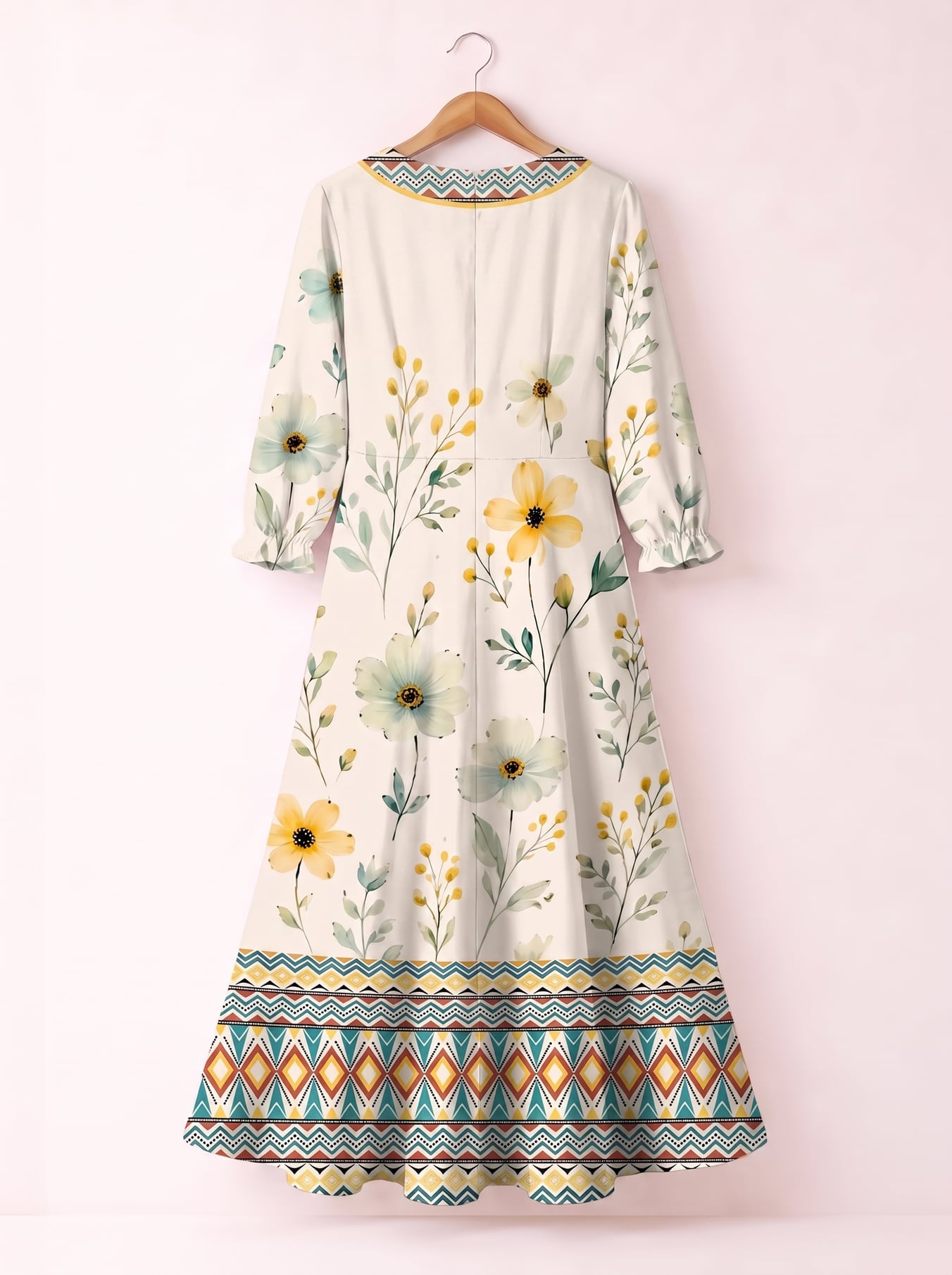'Alizeti' Long Sleeve Maxi Dress