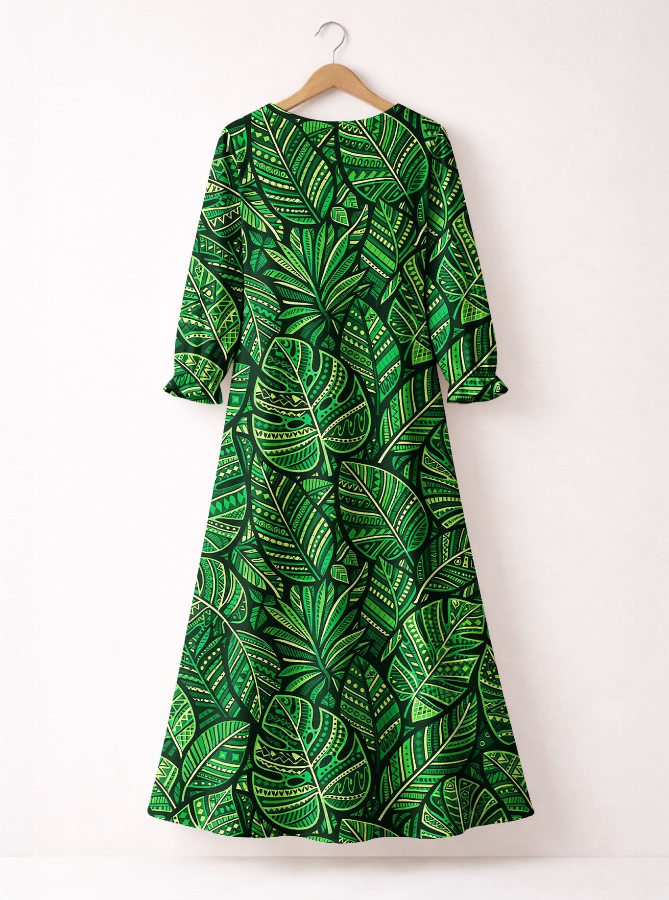 'Asili' Emerald Long Sleeve Maxi Dress