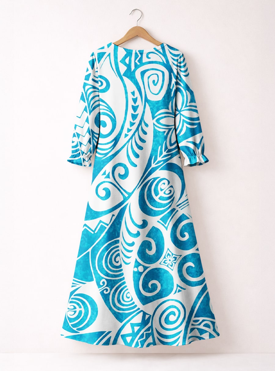 'Nalu' Long Sleeve Maxi Dress