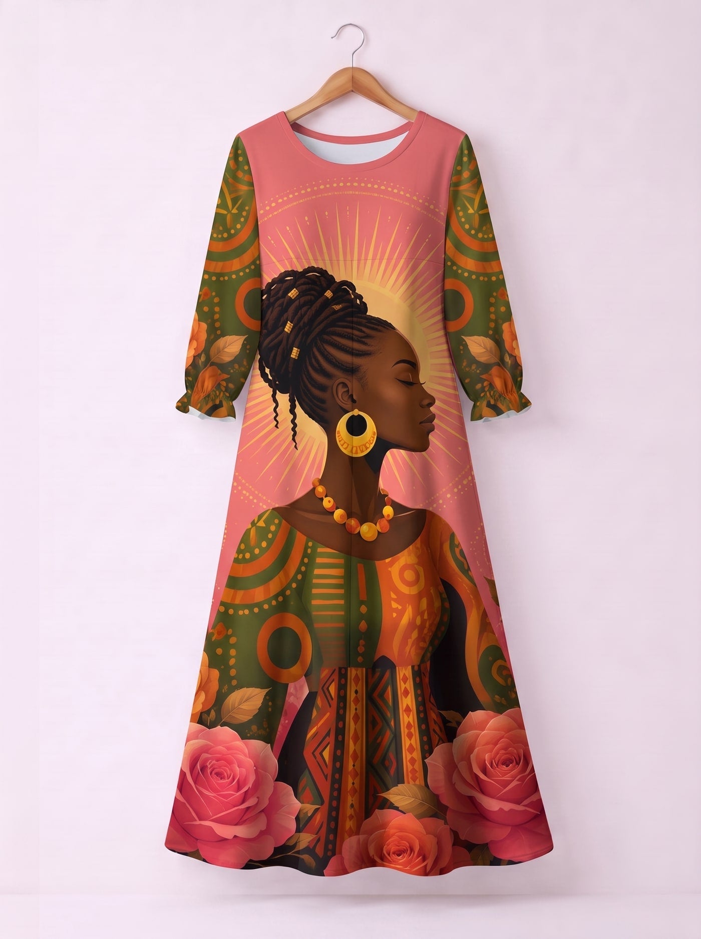 'Malaika' Long Sleeve Maxi Dress