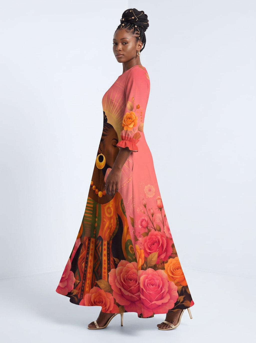 'Malaika' Long Sleeve Maxi Dress