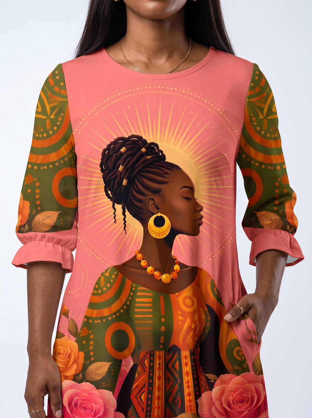 'Malaika' Long Sleeve Maxi Dress