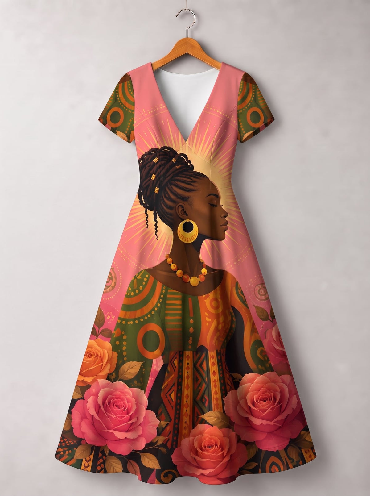 'Malaika' Short Sleeve Maxi Dress
