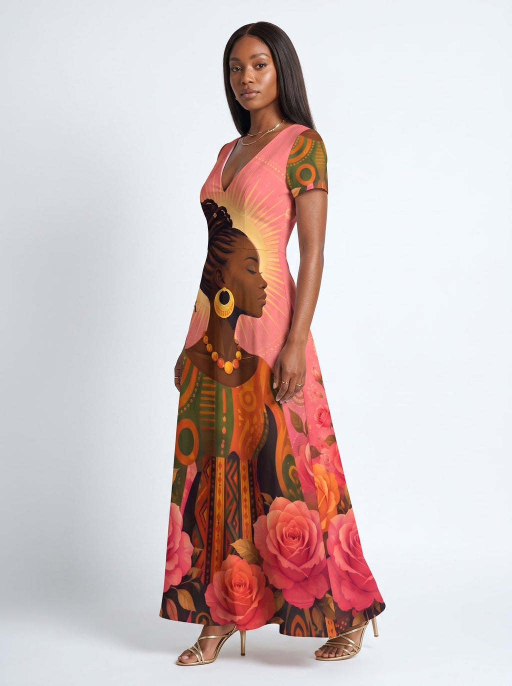 'Malaika' Short Sleeve Maxi Dress