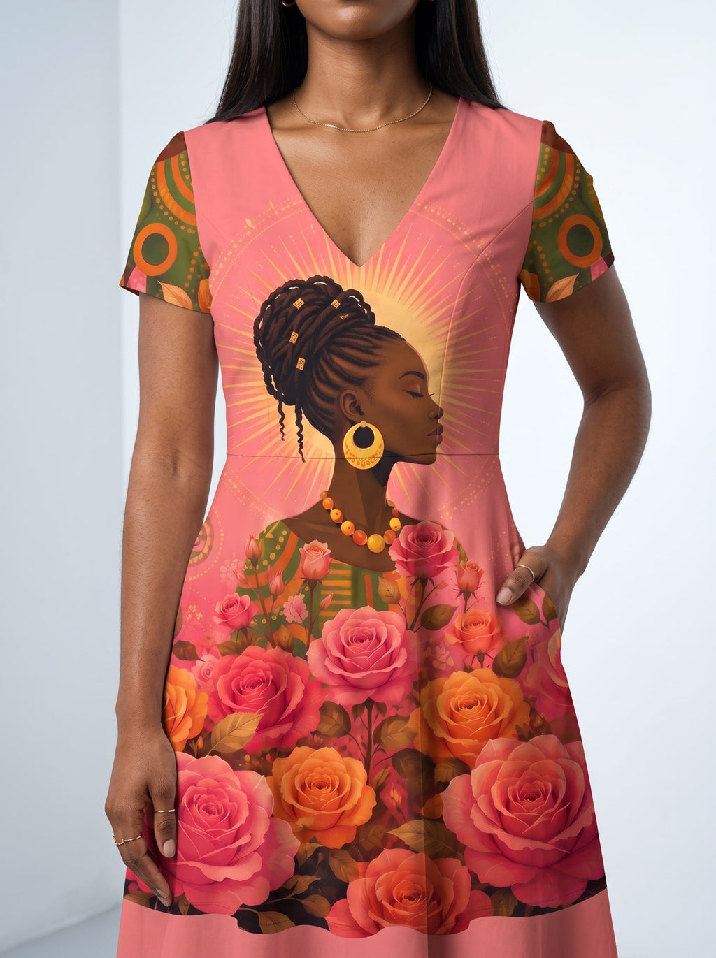 'Malaika' Short Sleeve Maxi Dress